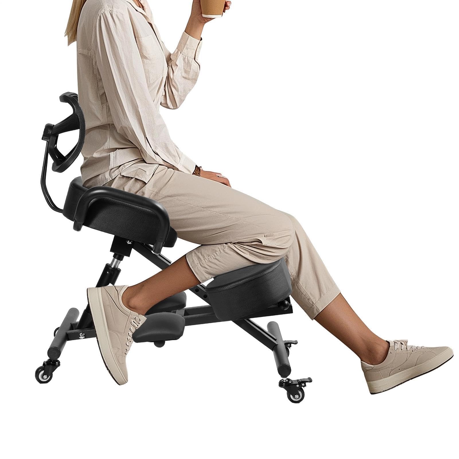 Ergonomic Office Chair - Kniestoel, ergonomische kniestoel met rugsteun en