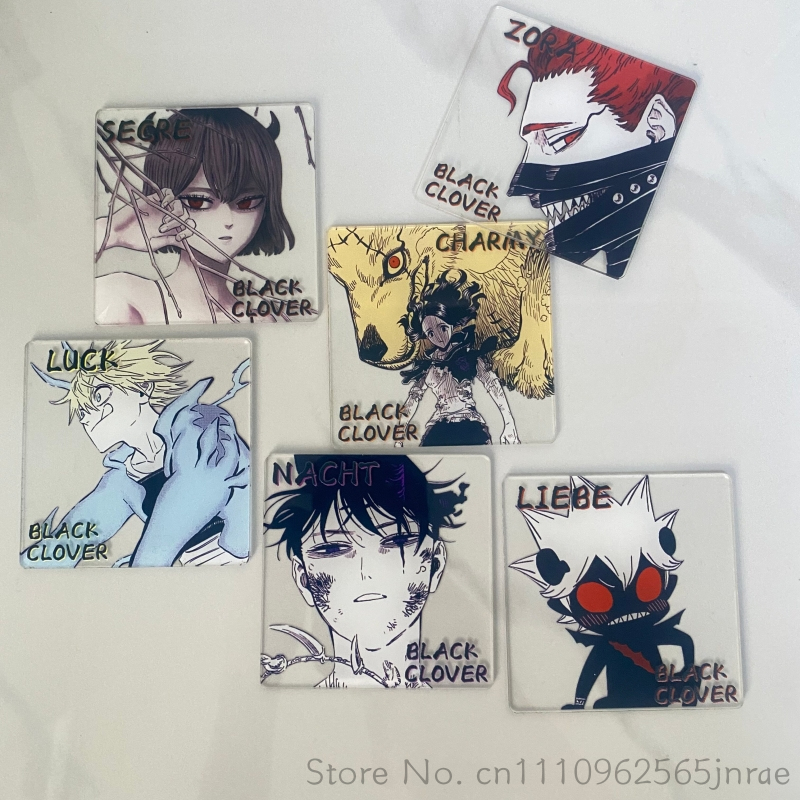 Home Office Desk Ideas - Zwarte Klaver Anime Creatieve Acryl Coaster
