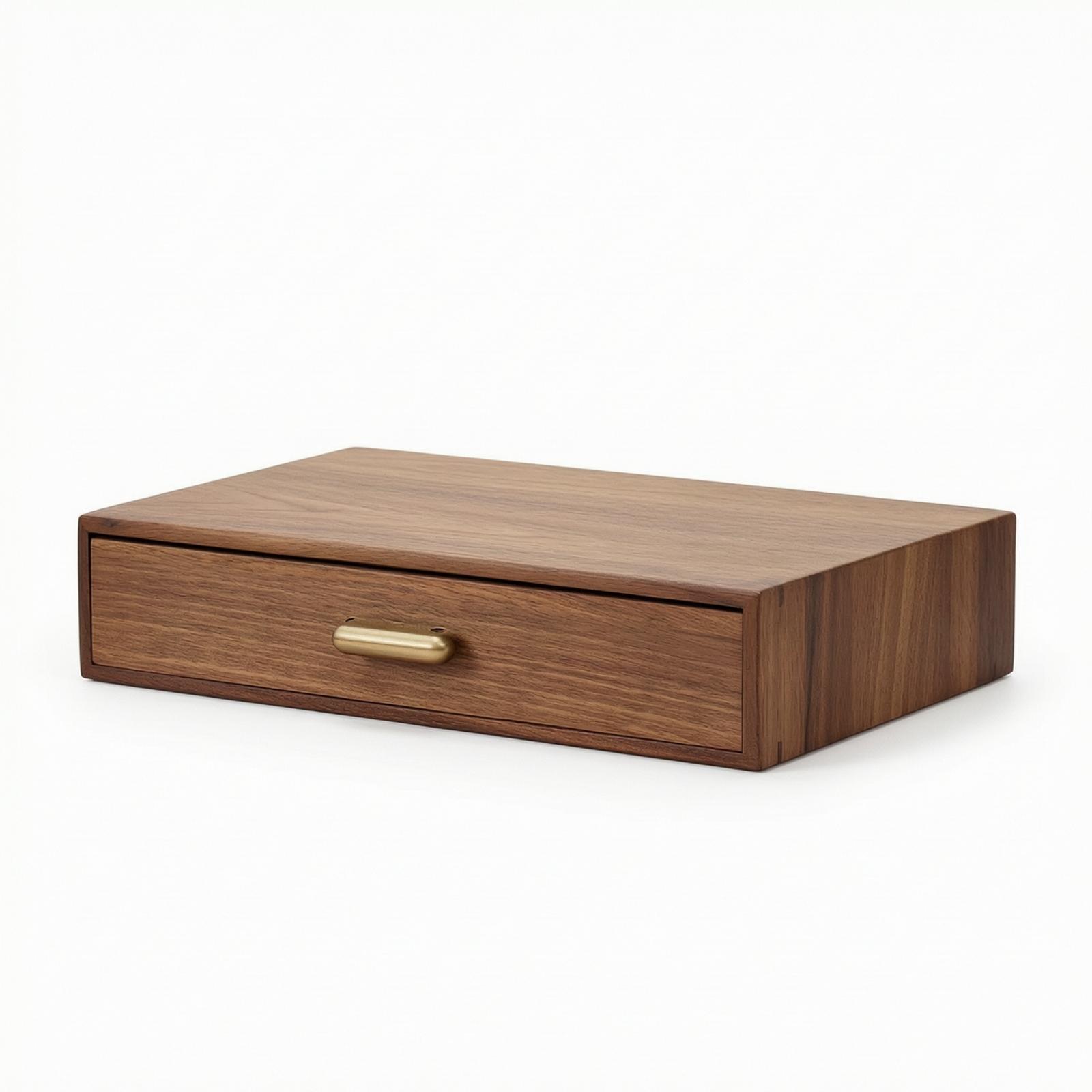 Home Office Desk With Drawers - Houten bureau-opberglade, walnoot organizer box, bureau-organizer