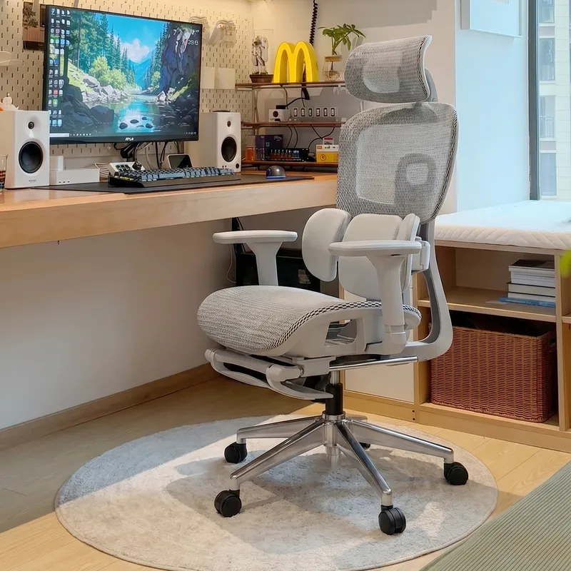 Home Office Desk - Ergonomische bureaustoel met lendensteun, verstelbare computerstoel