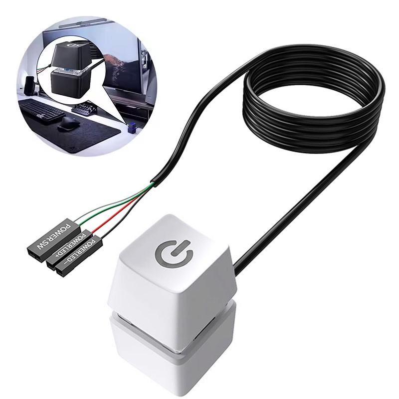 Home Office Programmer - 1,8 m LED-drukknop Computer Desktop-schakelaar PC