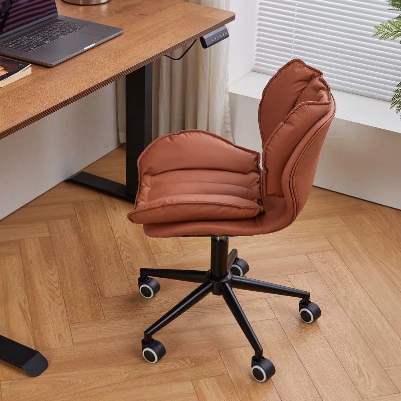 Home Office Desk - Gamingstoel Caramelbruin Kunstleer Draaibaar In Hoogte
