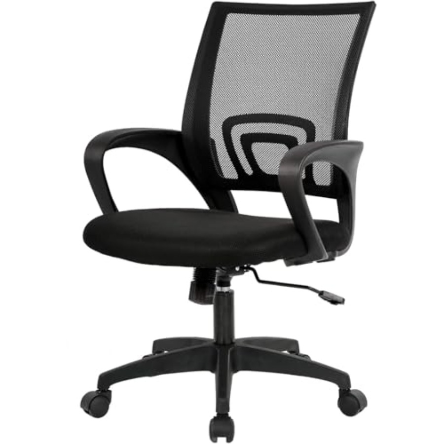 Ergonomic Office Chair - Ergonomische bureaustoel, draaibare bureaustoel met middelhoge