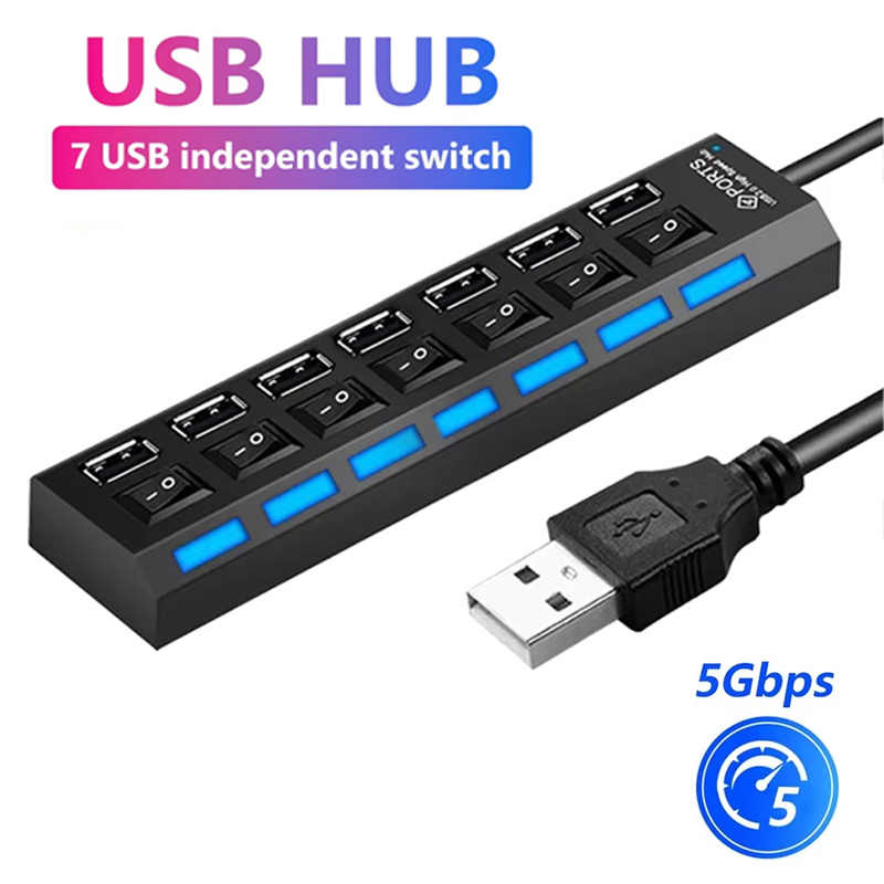 Home Or Office Use - 7-poorts USB 2.0 hubsplitter voor laptopcomputeraccessoires