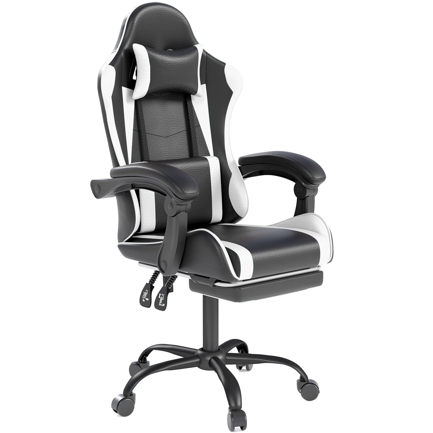 Ergonomic Office Chair - Gamingstoel met hoofdsteun en lumbaire ondersteuning,