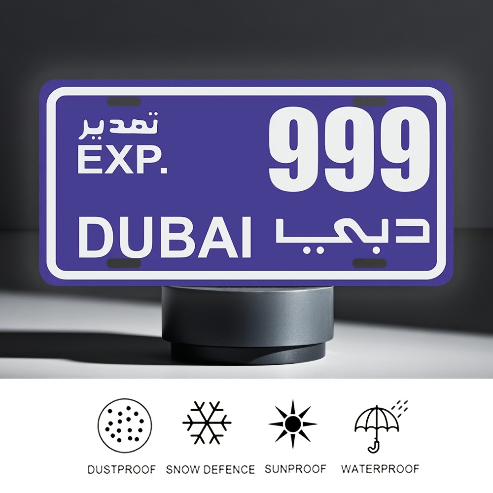 Home Office Dubai - Vintage Dubai kentekenplaat metalen wandbord -