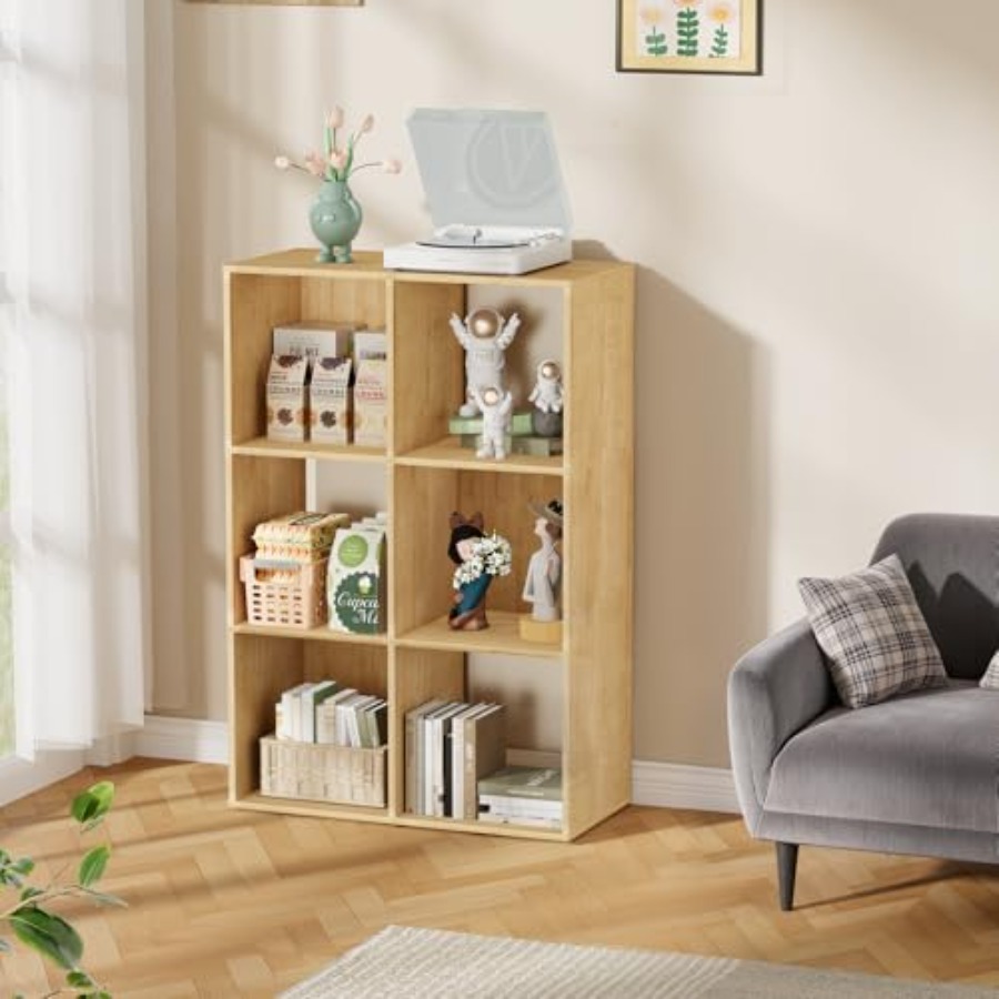 6-delige opbergorganizer, open - Bookcase Wood Shelf recensie en prijs