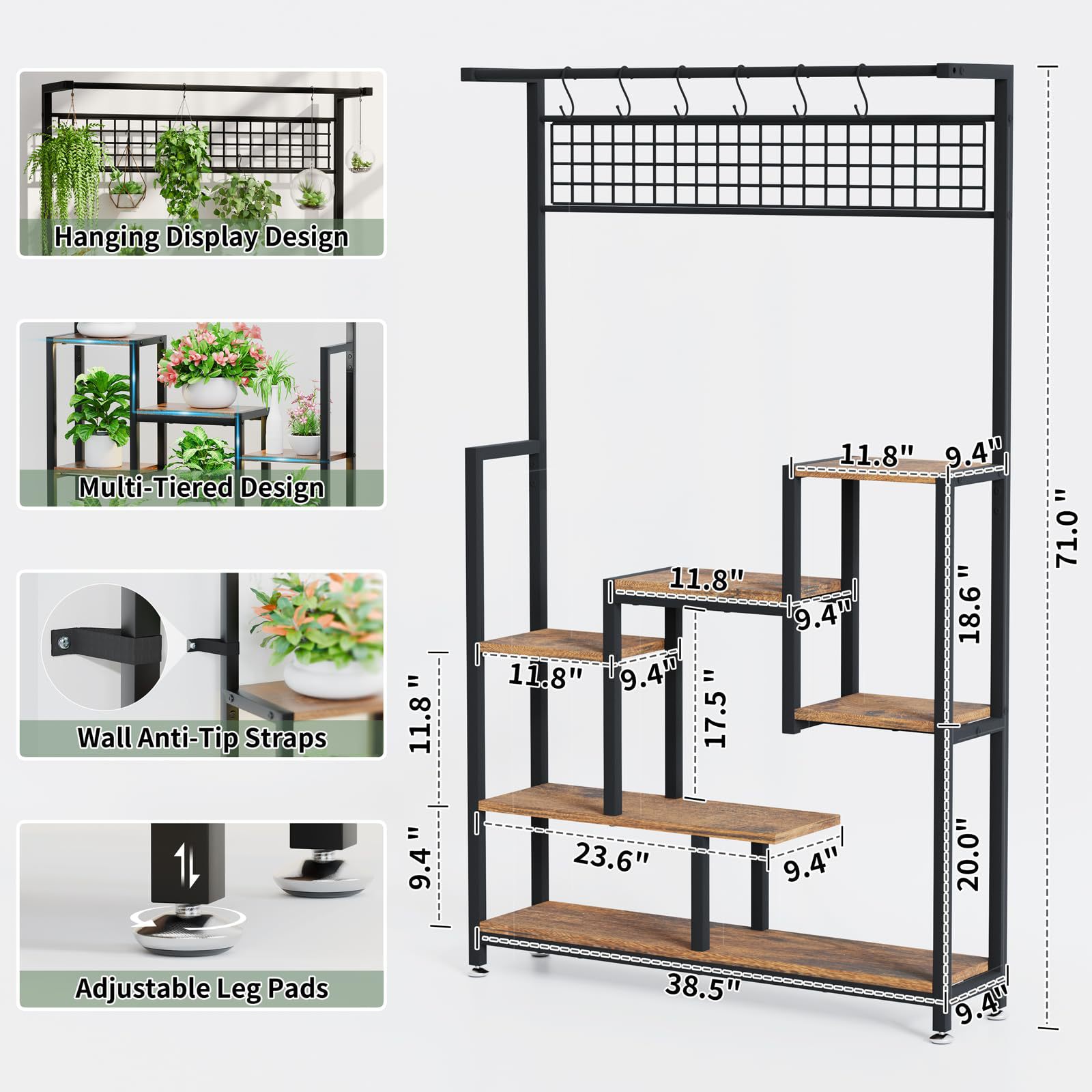 Moderne tuin woonkamer metalen - Bookcase Wood Shelf recensie en prijs