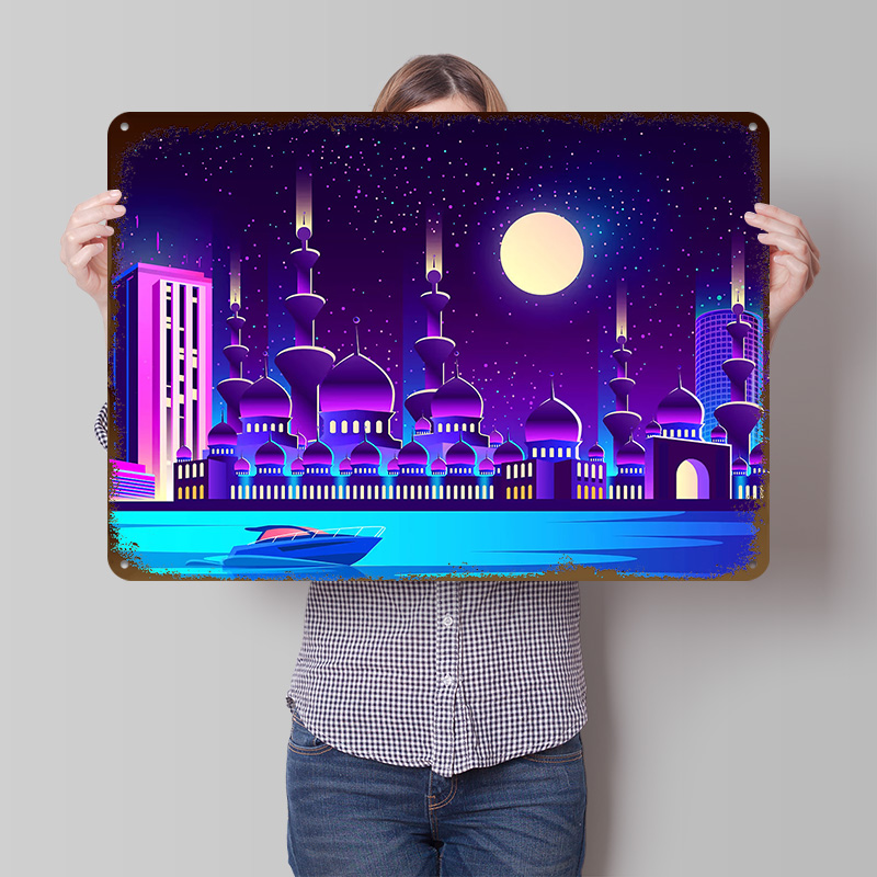 Synthwave Neon City Dubai Meta - Home Office Dubai recensie en prijs