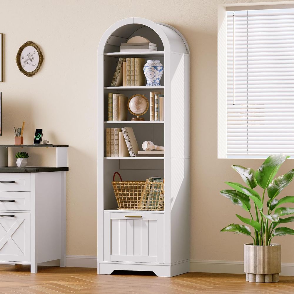 6-laags gebogen houten boekenk - Bookcase Wood Shelf recensie en prijs