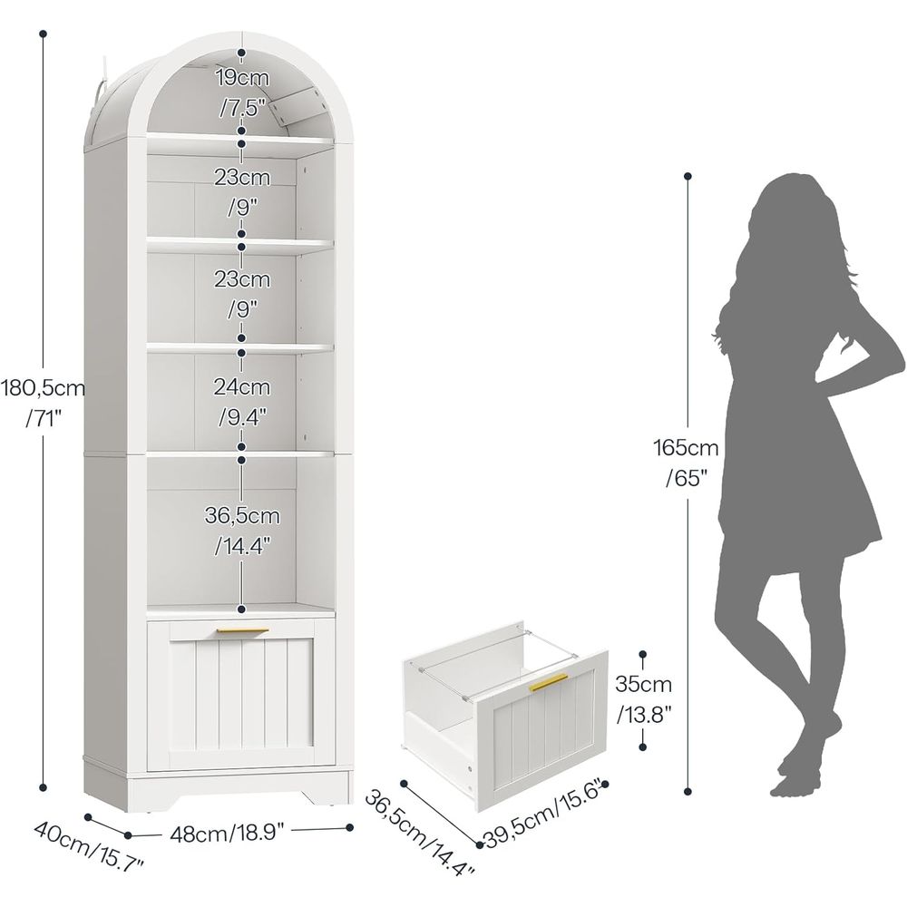 6-laags gebogen houten boekenk - Bookcase Wood Shelf recensie en prijs
