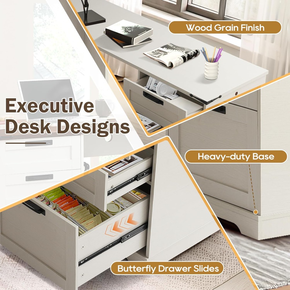 60 inch L-vormig directieburea - Home Office Desk With Drawers recensie en prijs