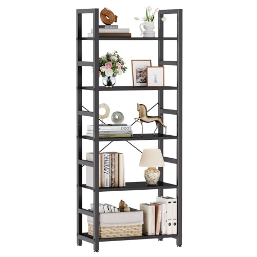 5-laags boekenplank, moderne h - Bookcase Wood Shelf recensie en prijs