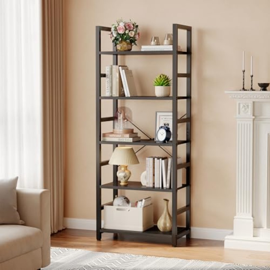 5-laags boekenplank, moderne h - Bookcase Wood Shelf recensie en prijs