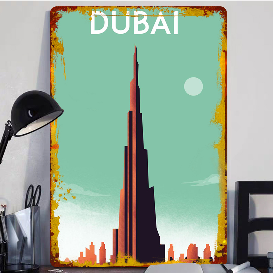 Dubai Skyline Metalen Muurkuns - Home Office Dubai recensie en prijs