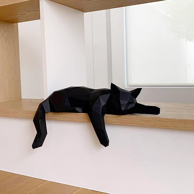Zwart Wit Kat Standbeeld - Geo - Home Office Desk Ideas recensie en prijs