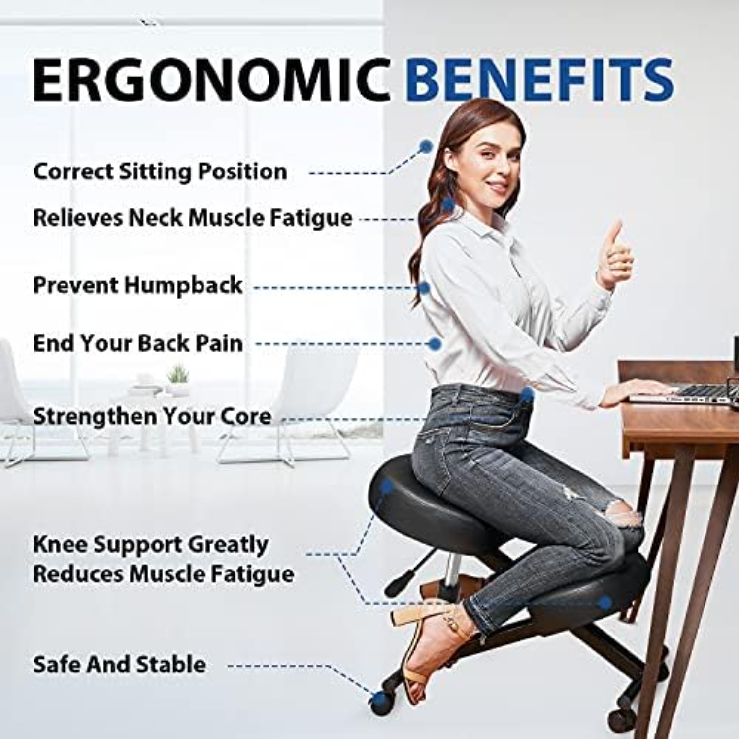 Ergonomische knielstoel voor k - Ergonomic Office Chair recensie en prijs