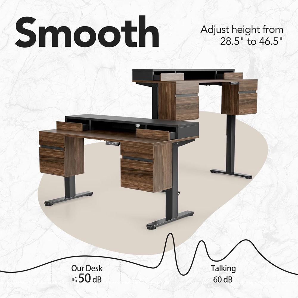 Sta-bureau met 6 laden, 55 ver - Home Office Desk With Drawers recensie en prijs