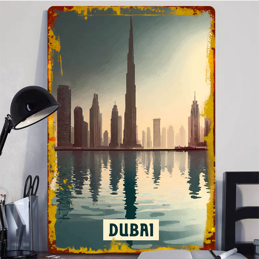 Dubai Skyline bij zonsondergan - Home Office Dubai recensie en prijs