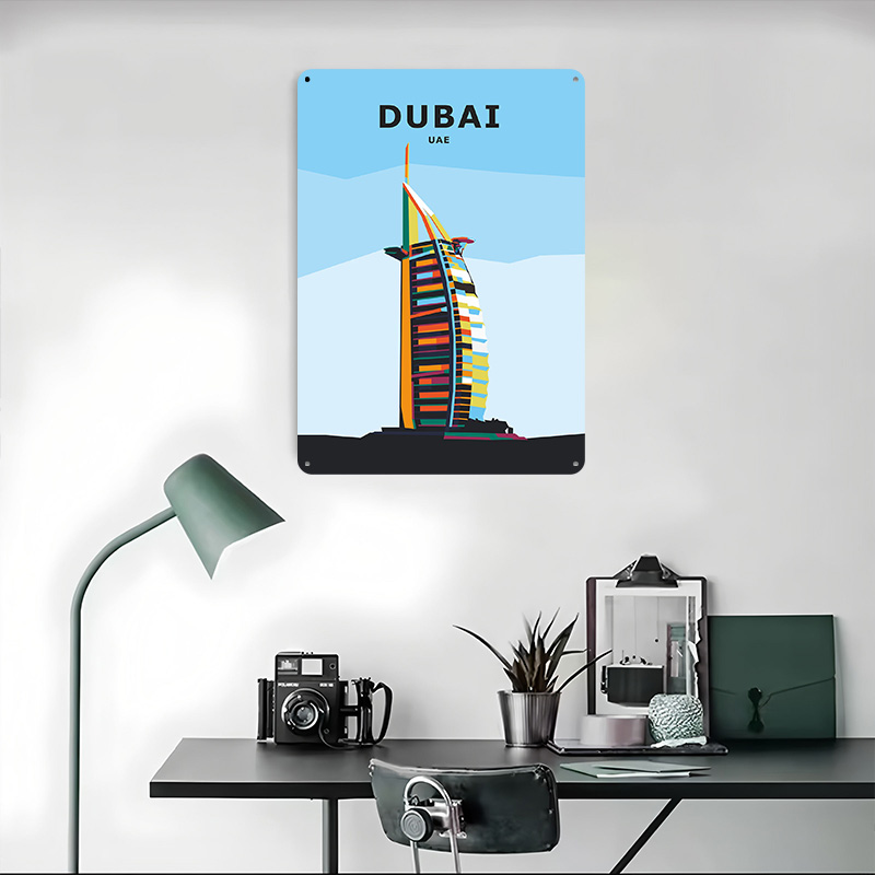 Reis naar Dubai blikken poster - Home Office Dubai recensie en prijs
