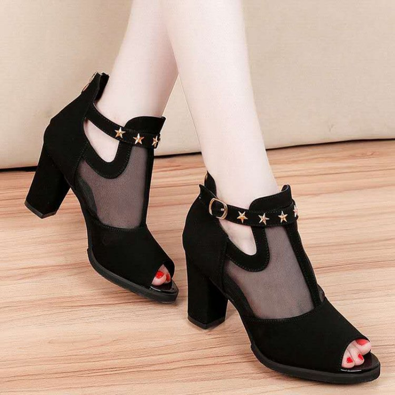 Mesh peeptoe blokhakken dames  - Home Office Makeover recensie en prijs