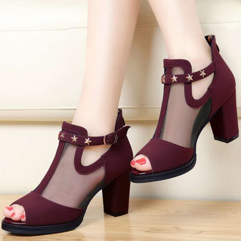 Mesh peeptoe blokhakken dames  - Home Office Makeover recensie en prijs