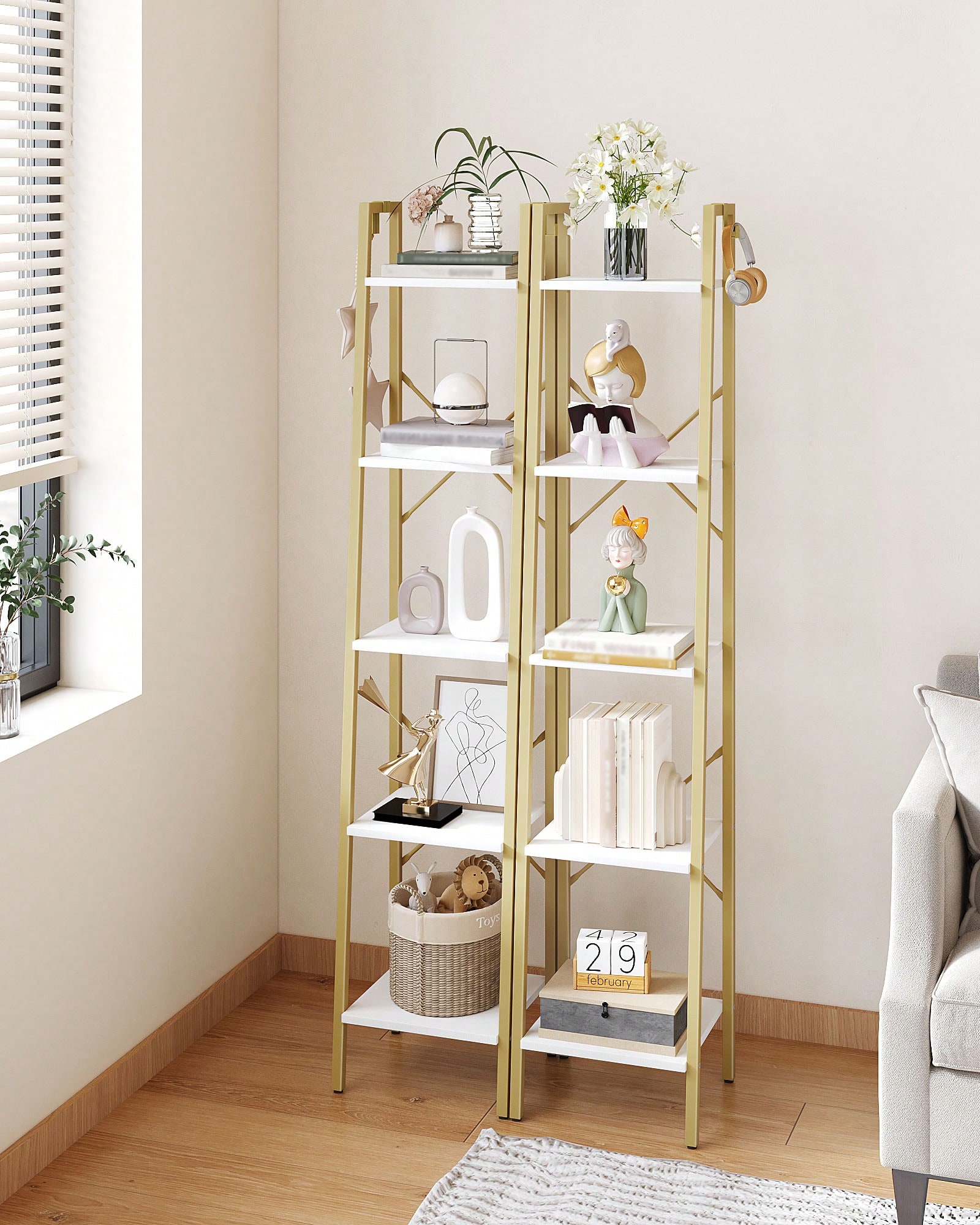 5-laags ladderplank modern gla - Bookcase Wood Shelf recensie en prijs